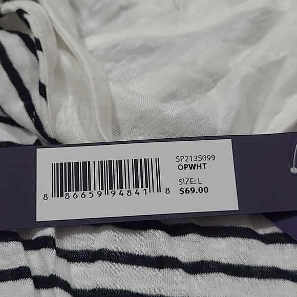 NWT NYDJ WOMEN'S STRIPED LONG SLEEVE TOP LARGE - Picture 6 of 6